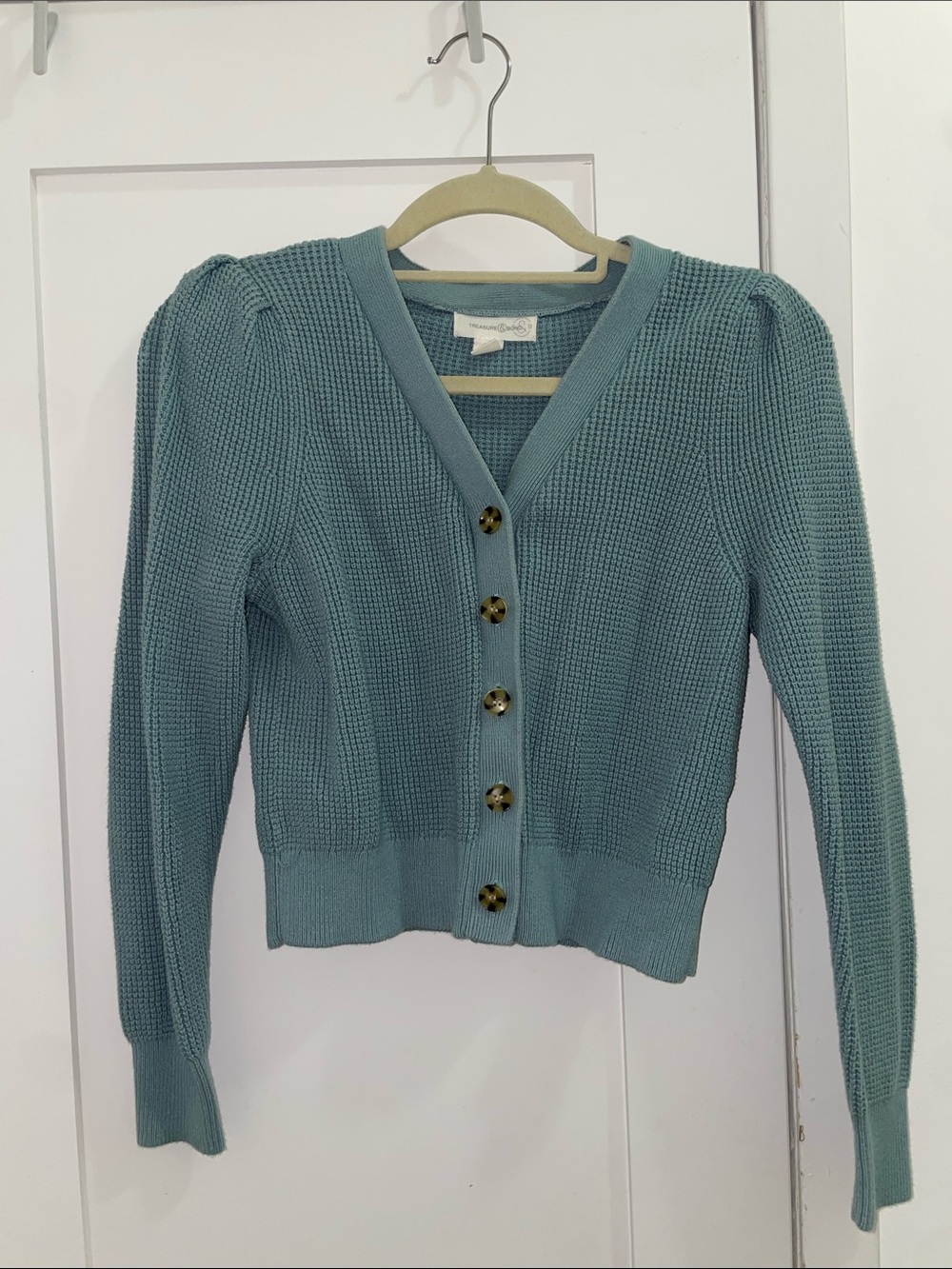 Treasure & Bond Seafoam Green Button Cardigan